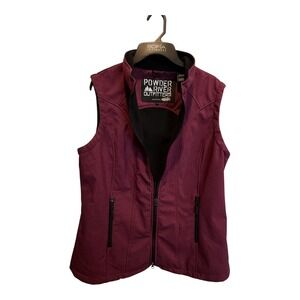 Powder River Outfitters Women's Full Zip Western Cut Vest Burgundy Size XL 109